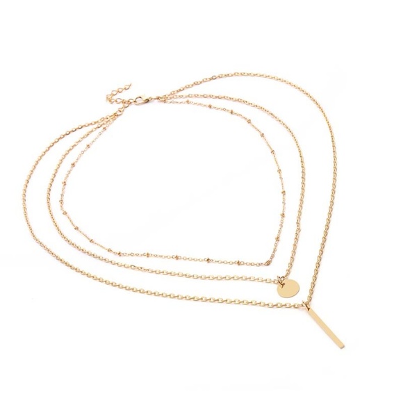 Geometric necklace Triple sets Gold Silver - Picture 4 of 4